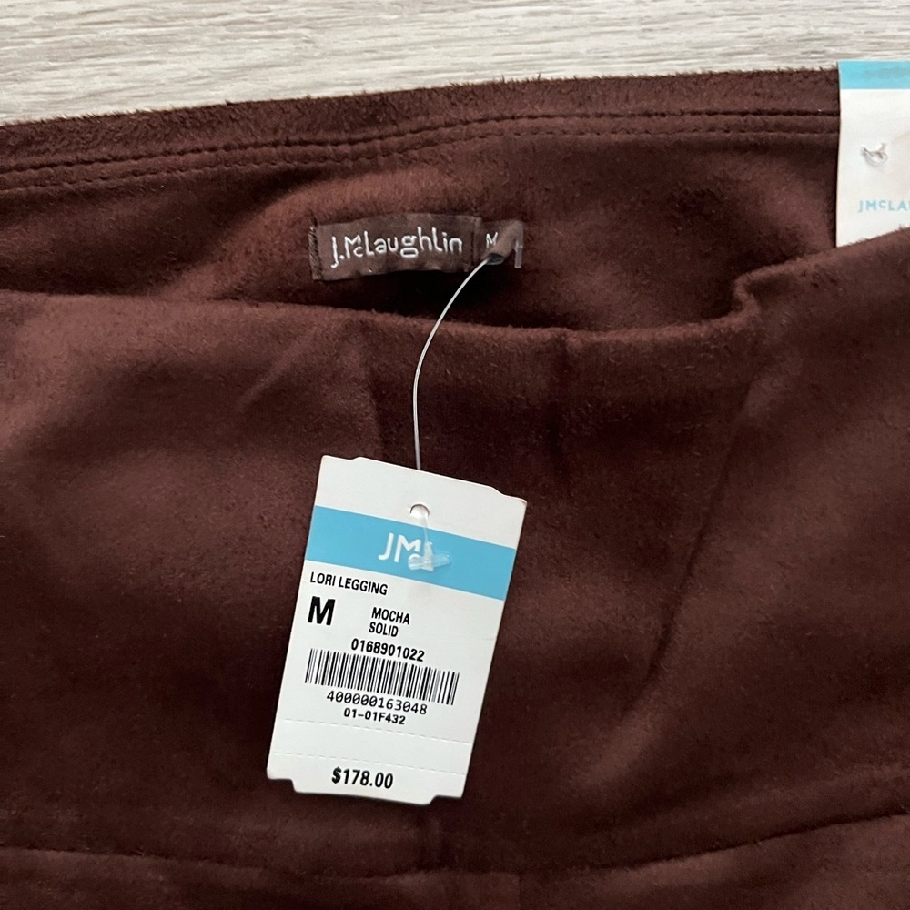 NWT J McLaughlin Women’s Lori Legging Mocha Faux Suede High Waist Pants - Medium - Picture 3 of 7